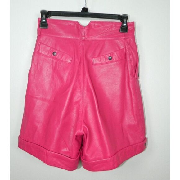 Michael Hoban North Beach Jacket Shorts‎ Set Size 7/8 Pink Leather 90's Pockets - Picture 10 of 15